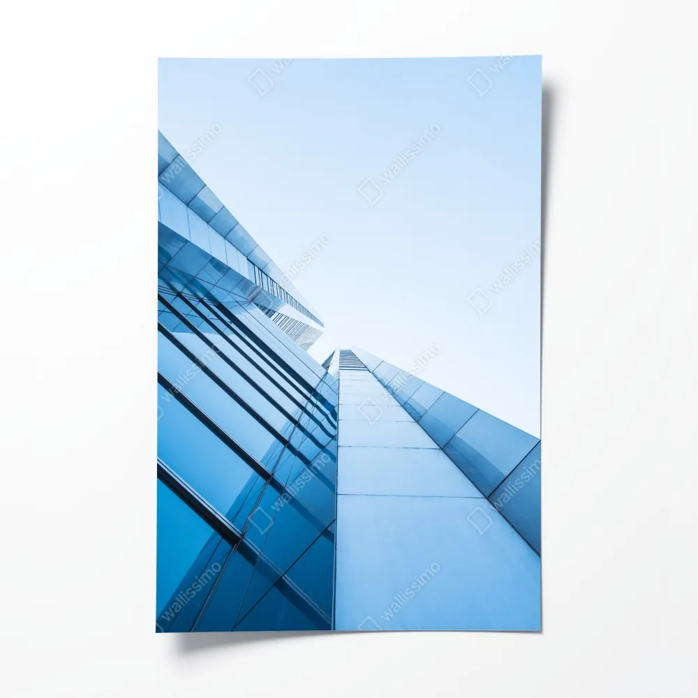 Plakat nowoczesna niebieska szklana elewacja – Wallissimo® Plakat nowoczesna niebieska szklana elewacja – Wallissimo®