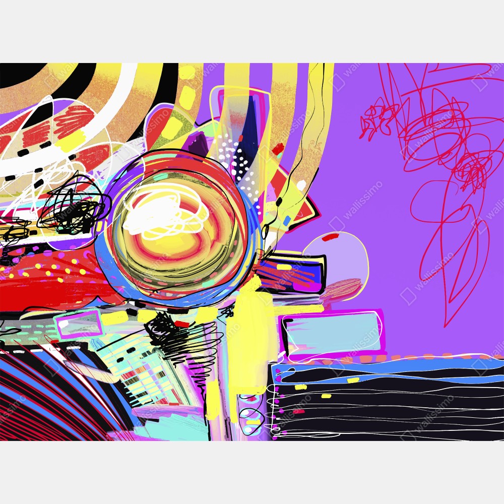 Plakat żywa fioletowa kompozycja abstrakcyjna – Wallissimo® Plakat żywa fioletowa kompozycja abstrakcyjna – Wallissimo®