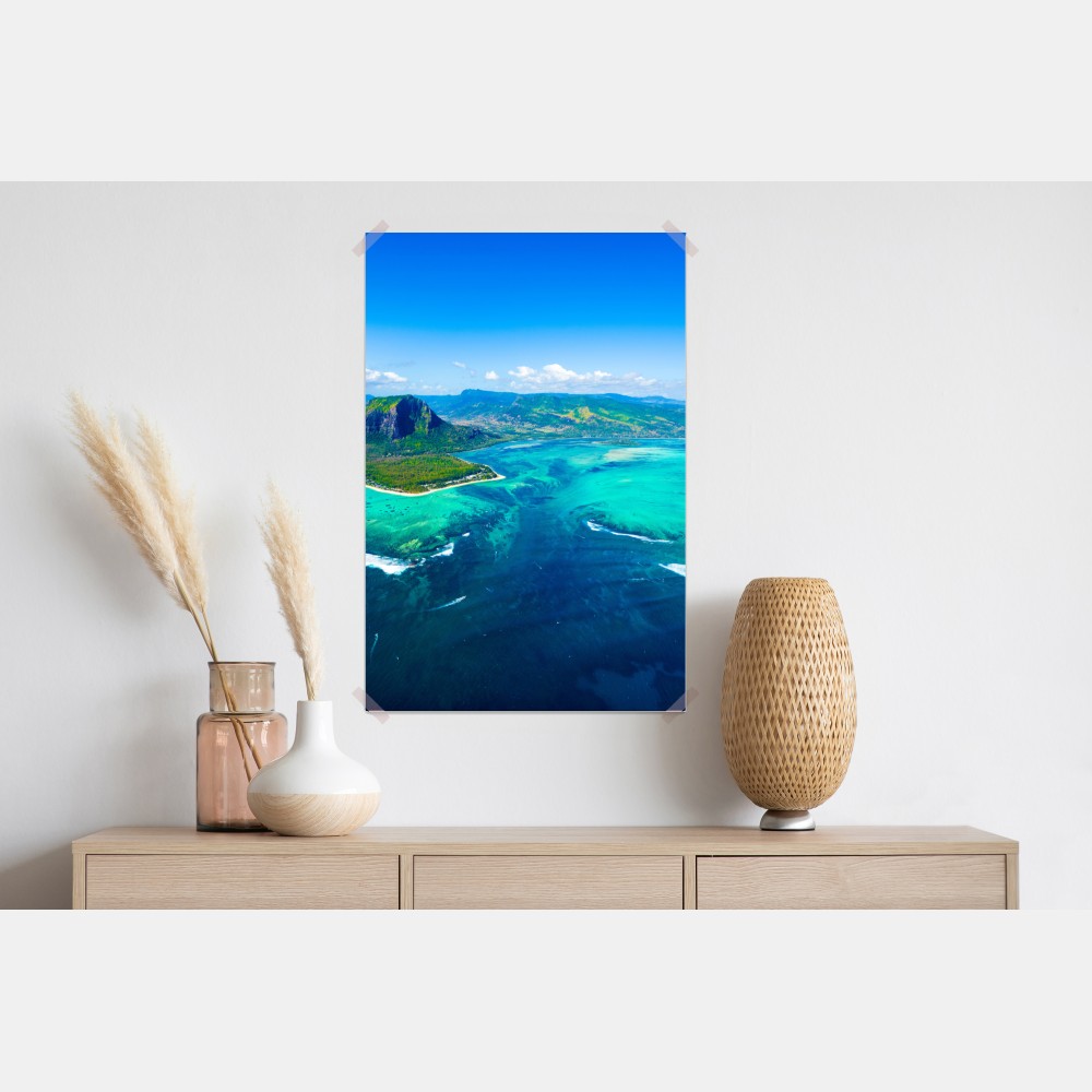 Plakat panorama Le Morne nad laguną Mauritiusa – Wallissimo® Plakat panorama Le Morne nad laguną Mauritiusa – Wallissimo®