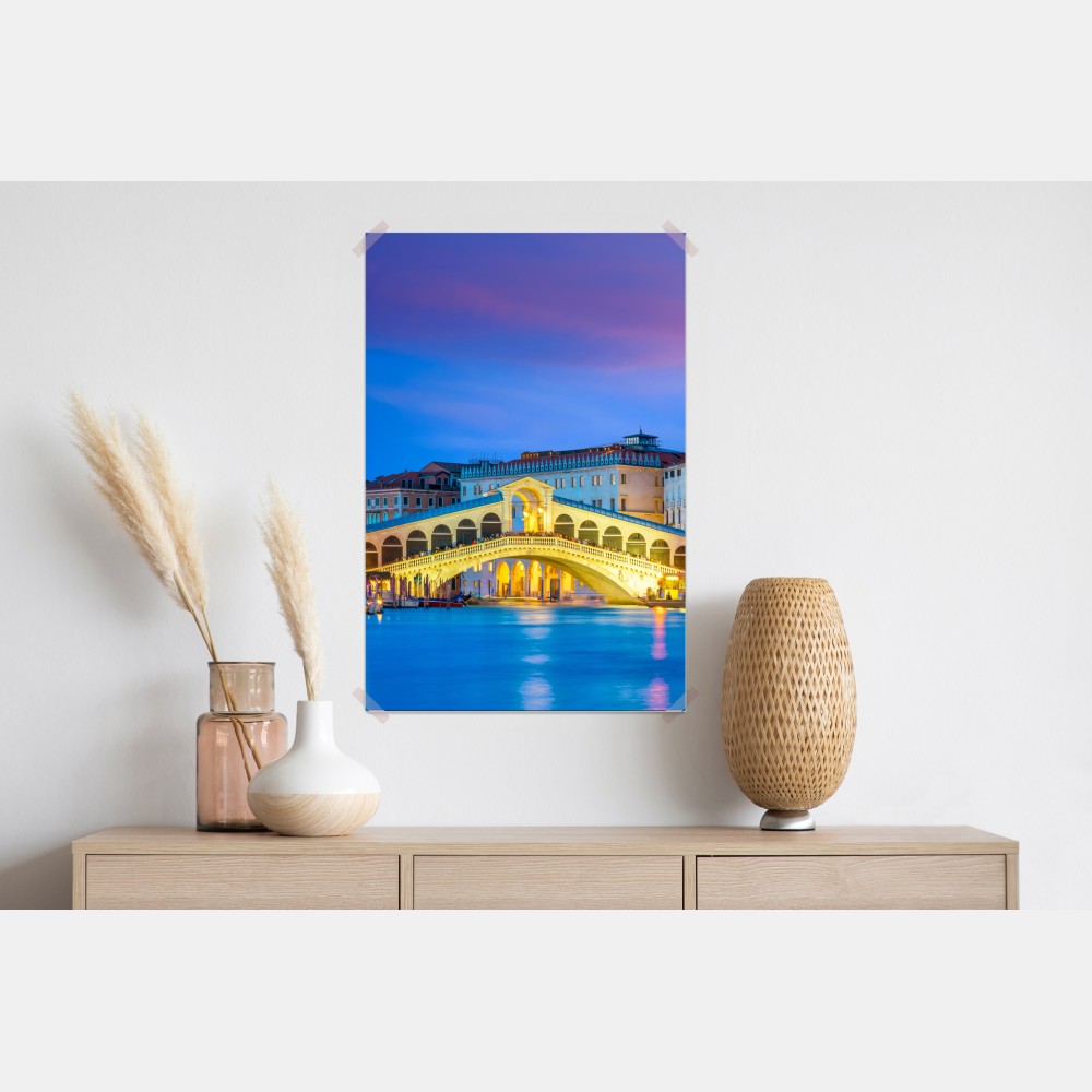 Plakat most Rialto o zmierzchu, Wenecja – Wallissimo® Plakat most Rialto o zmierzchu, Wenecja – Wallissimo®