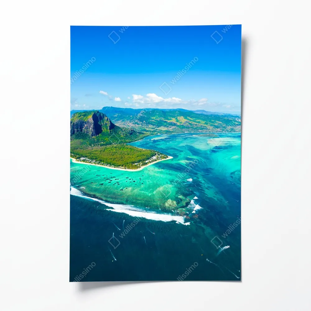 Plakat Le Morne turkusowa laguna panorama – Wallissimo® Plakat Le Morne turkusowa laguna panorama – Wallissimo®