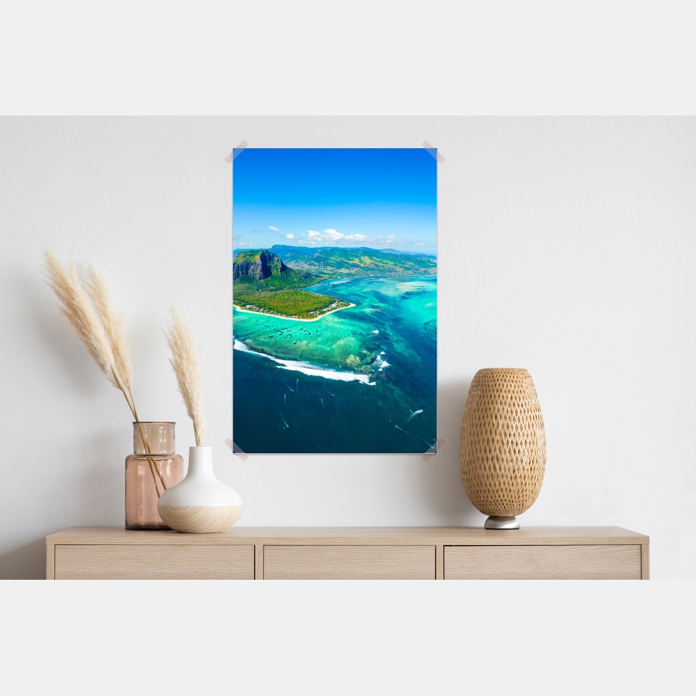 Plakat Le Morne turkusowa laguna panorama – Wallissimo® Plakat Le Morne turkusowa laguna panorama – Wallissimo®
