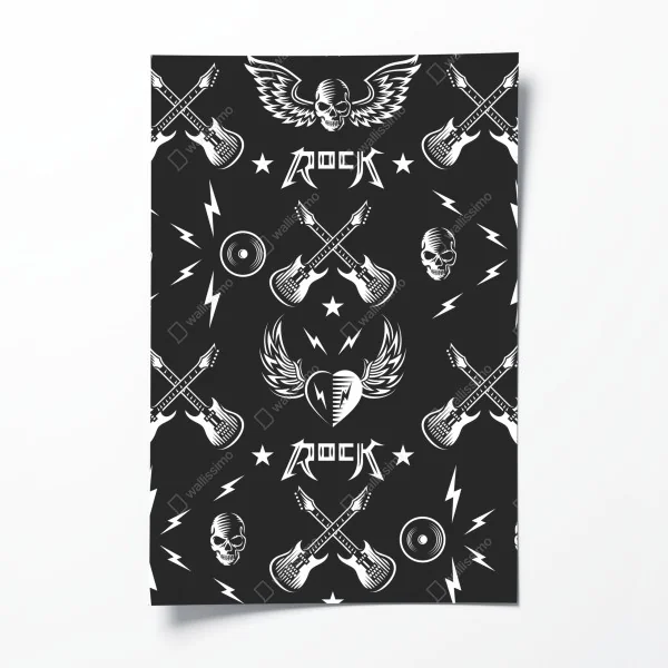 Plakat bezszwowy wzór rockowych ikon