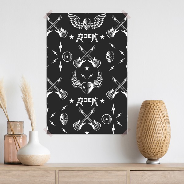 Plakat bezszwowy wzór rockowych ikon