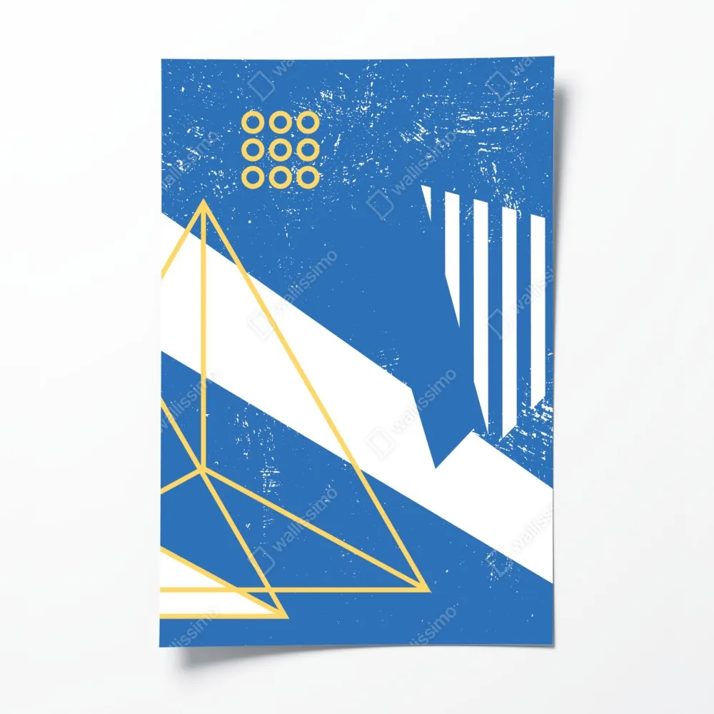 Plakat geometryczna abstrakcja w odcieniach niebieskiego – Wallissimo® Plakat geometryczna abstrakcja w odcieniach niebieskiego – Wallissimo®