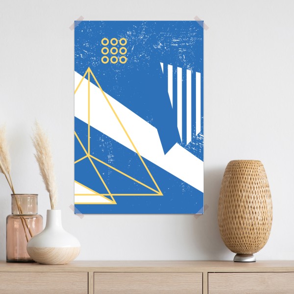 Plakat geometryczna abstrakcja w odcieniach niebieskiego – Wallissimo® Plakat geometryczna abstrakcja w odcieniach niebieskiego – Wallissimo®