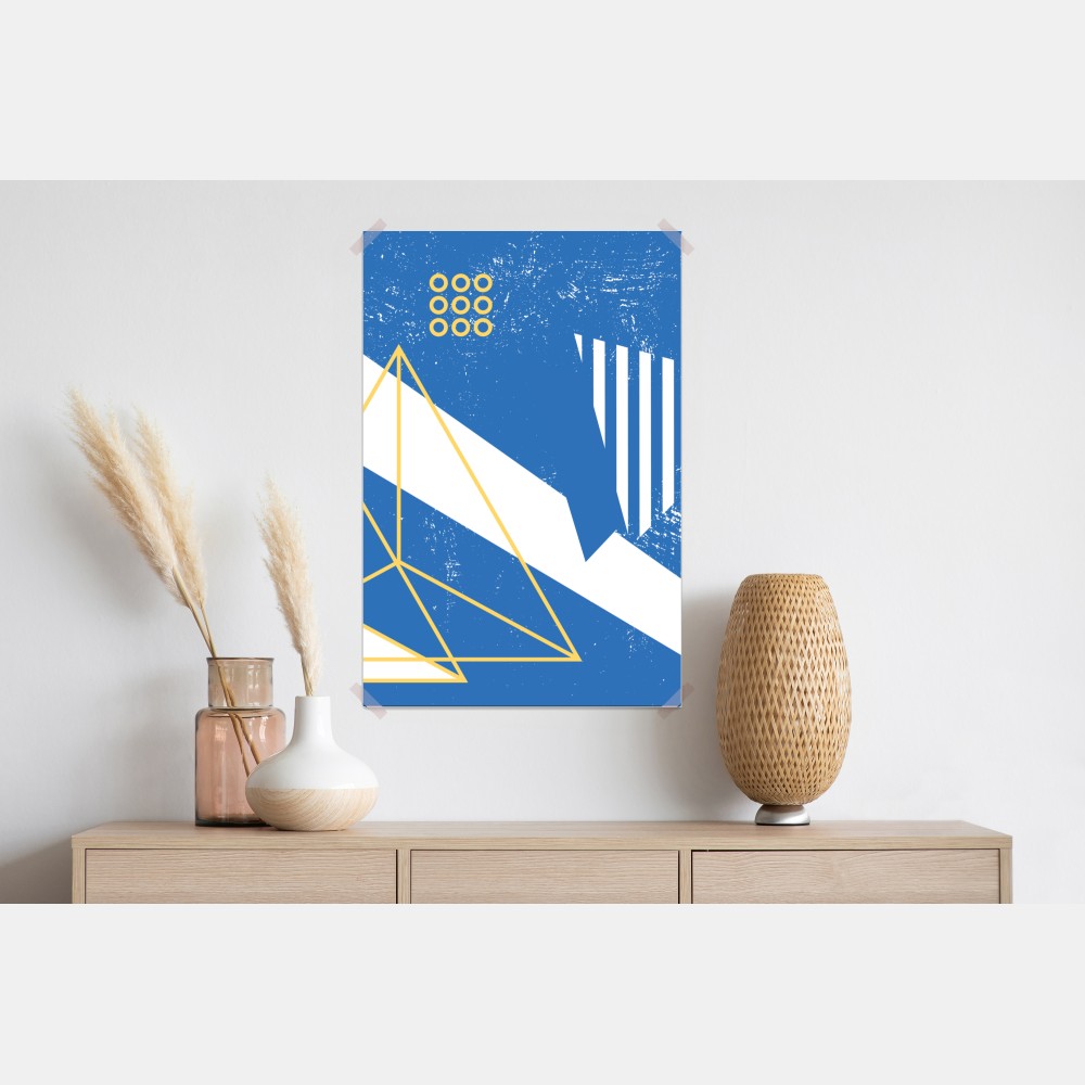 Plakat geometryczna abstrakcja w odcieniach niebieskiego – Wallissimo® Plakat geometryczna abstrakcja w odcieniach niebieskiego – Wallissimo®