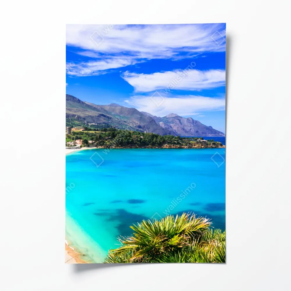 Plakat turkusowy nadmorski pejzaż plaży – Wallissimo® Plakat turkusowy nadmorski pejzaż plaży – Wallissimo®