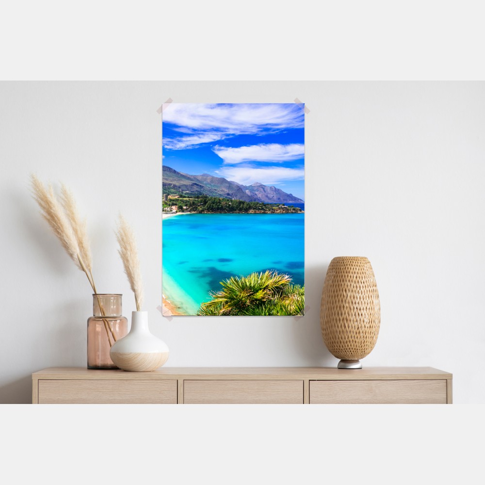 Plakat turkusowy nadmorski pejzaż plaży – Wallissimo® Plakat turkusowy nadmorski pejzaż plaży – Wallissimo®