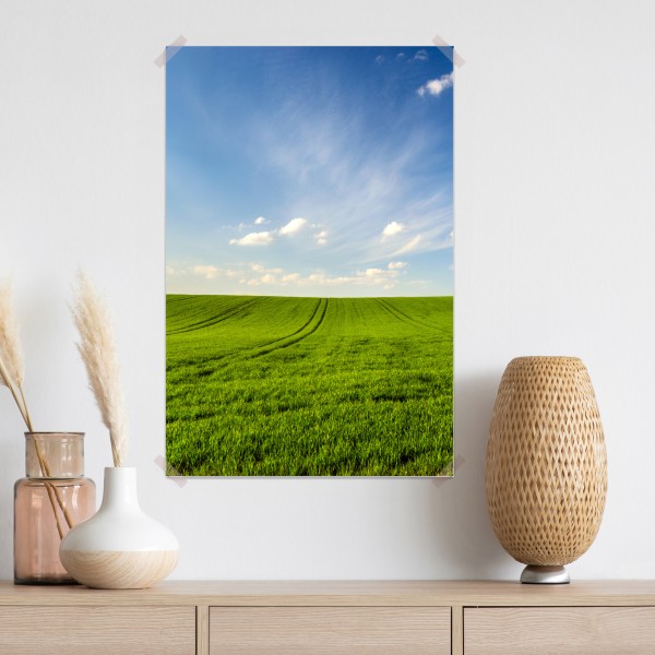 Plakat wiosenna zielona panorama łąki – Wallissimo® Plakat wiosenna zielona panorama łąki – Wallissimo®