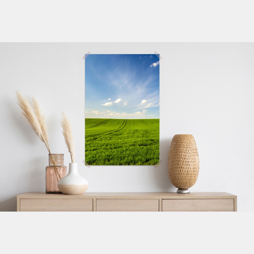 Plakat wiosenna zielona panorama łąki – Wallissimo® Plakat wiosenna zielona panorama łąki – Wallissimo®