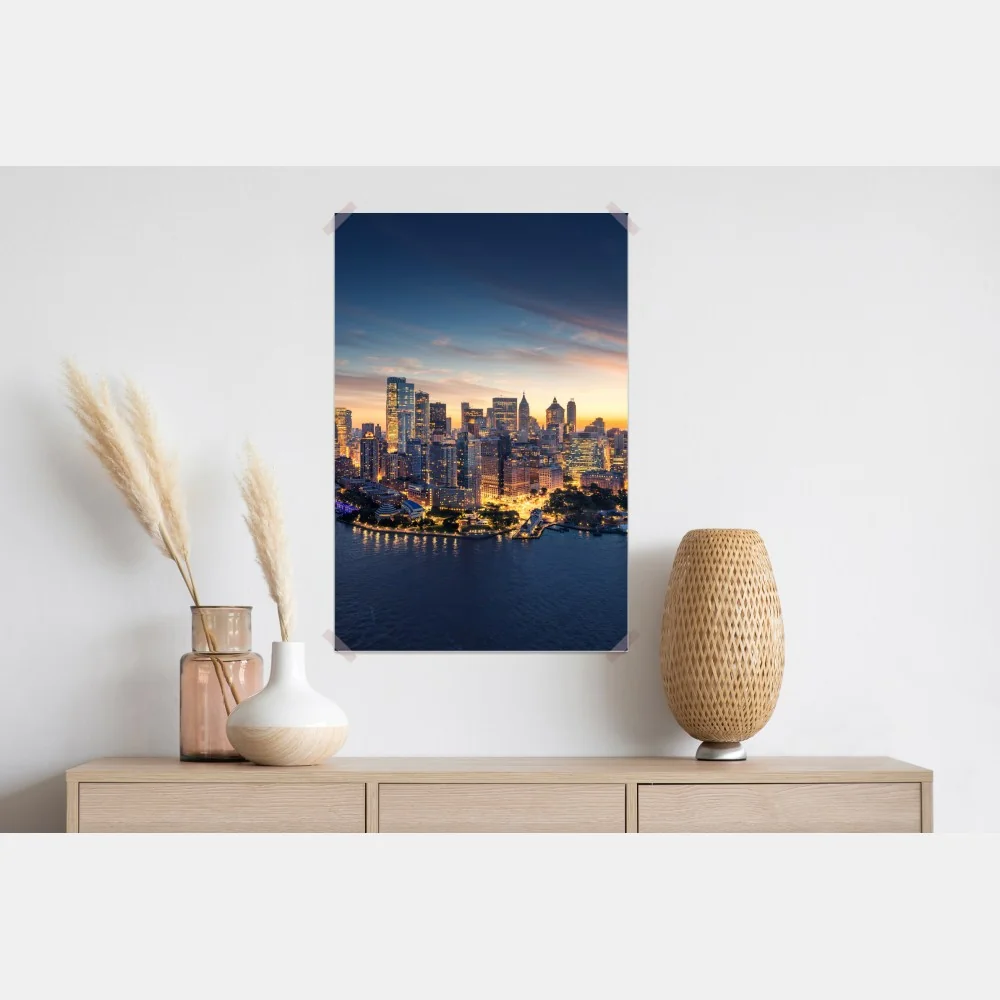 Plakat Manhattan panorama o wschodzie słońca – Wallissimo® Plakat Manhattan panorama o wschodzie słońca – Wallissimo®