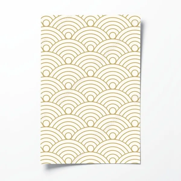 Plakat złoty wzór seigaiha