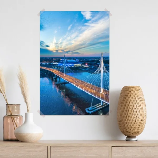 Plakat Sankt Petersburg panorama mostu o zmierzchu – Wallissimo® Plakat Sankt Petersburg panorama mostu o zmierzchu – Wallissimo®