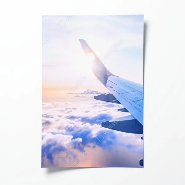 Plakat ponad chmurami widok z lotu ptaka