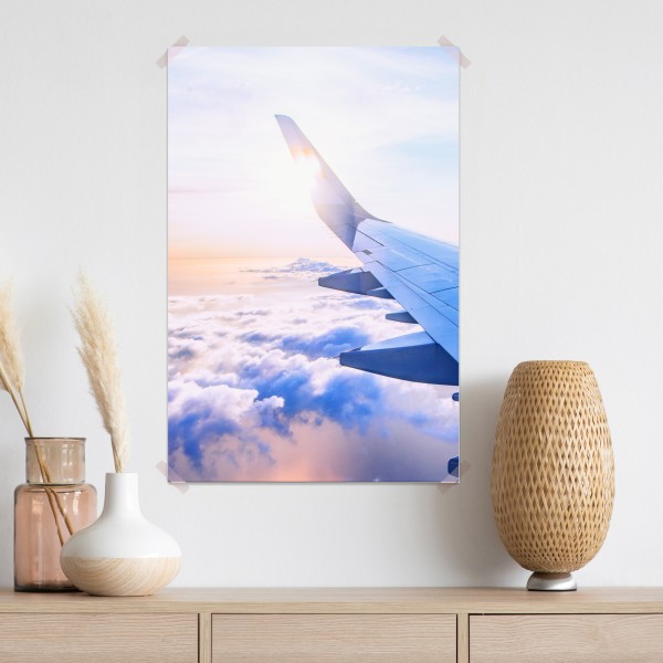 Plakat ponad chmurami widok z lotu ptaka – Wallissimo® Plakat ponad chmurami widok z lotu ptaka – Wallissimo®