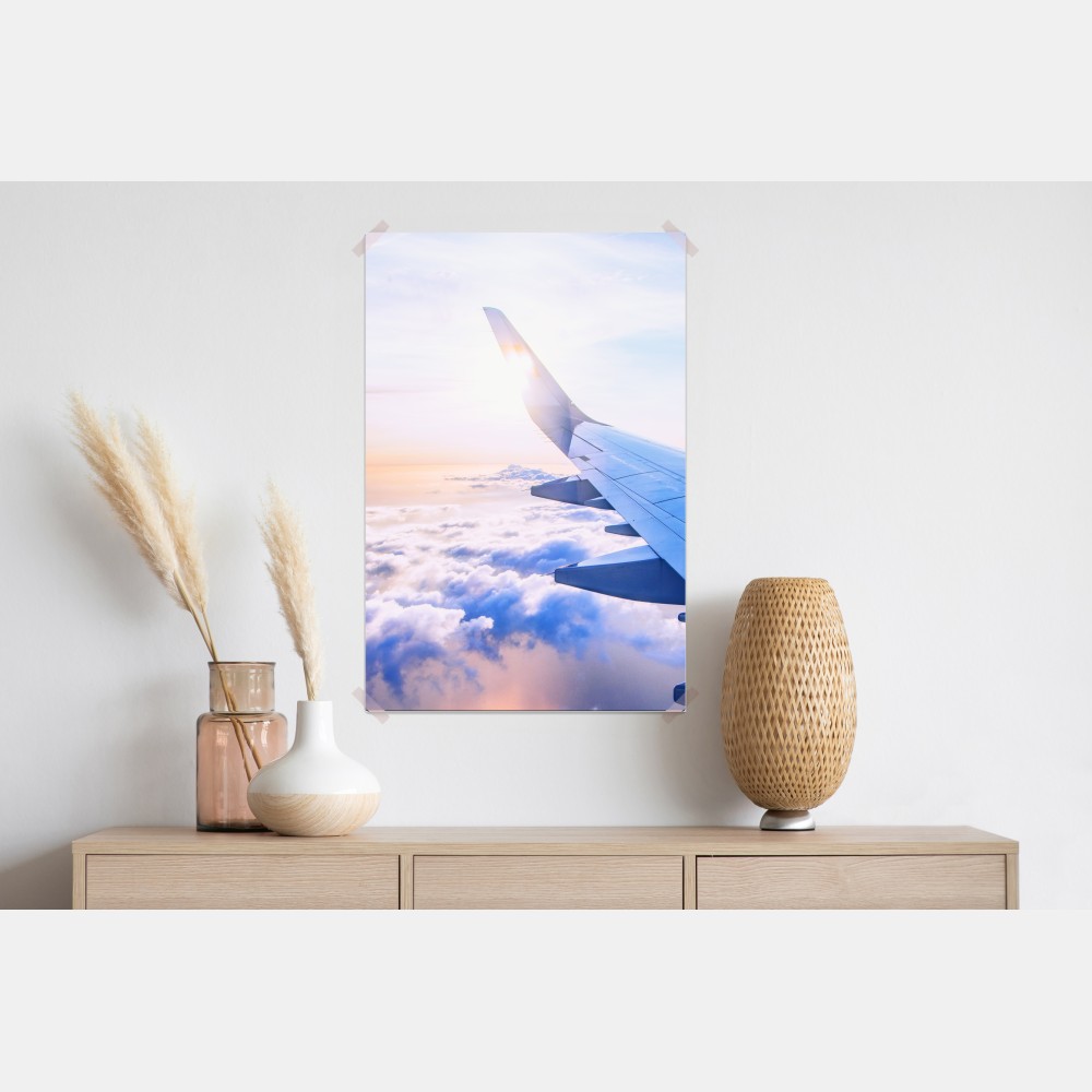 Plakat ponad chmurami widok z lotu ptaka – Wallissimo® Plakat ponad chmurami widok z lotu ptaka – Wallissimo®