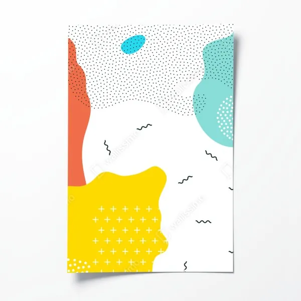 Plakat zimowe jezioro z odbiciem w śnieżnym lesie – Wallissimo®