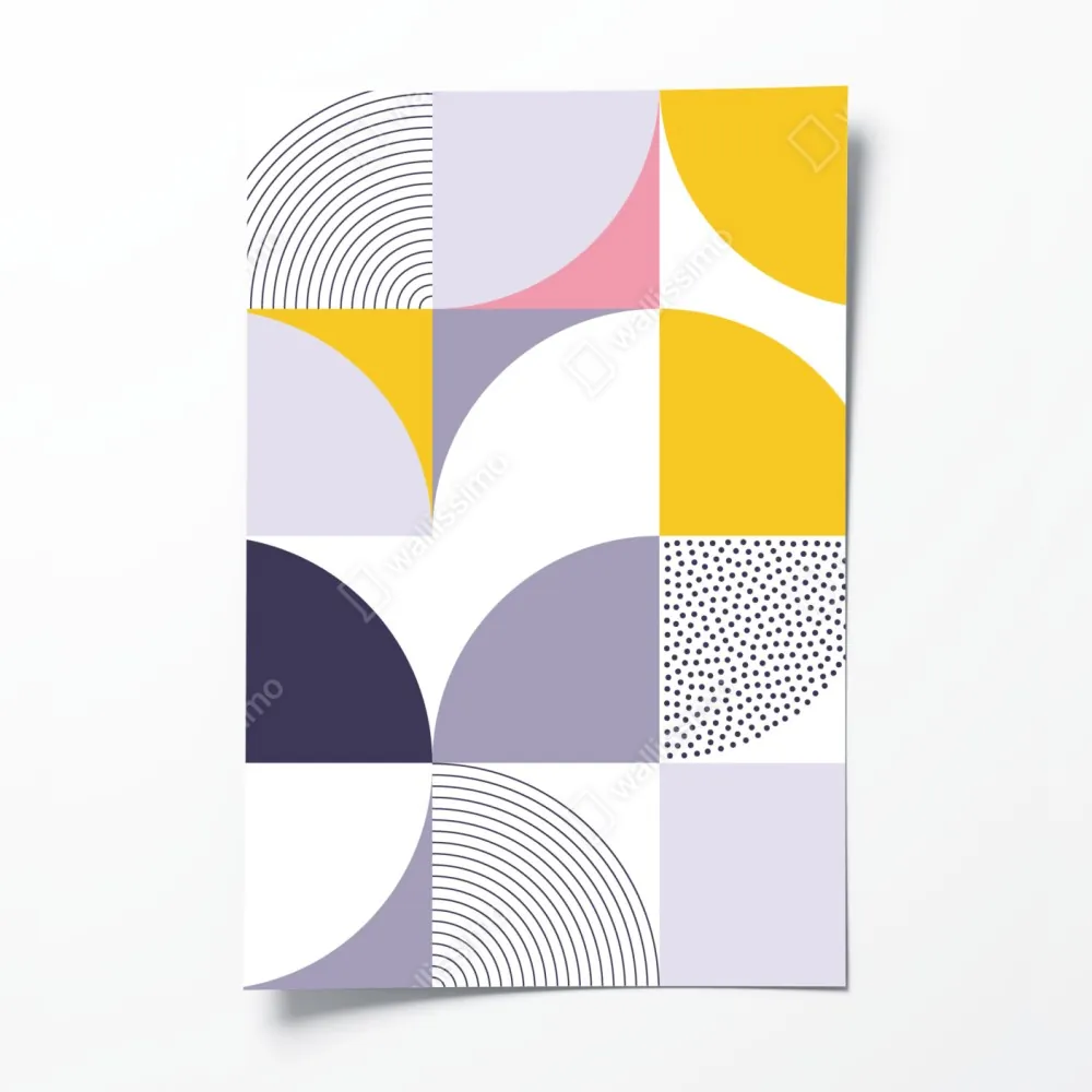 Plakat pastelowy geometryczny wzór z półkolami – Wallissimo® Plakat pastelowy geometryczny wzór z półkolami – Wallissimo®