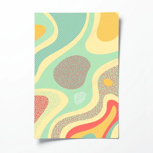 Plakat pastelowy organiczny wzór abstrakcyjny