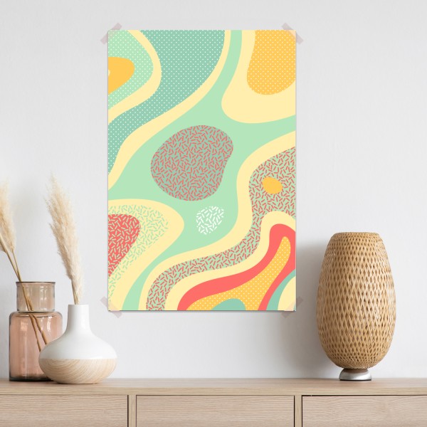 Plakat pastelowy organiczny wzór abstrakcyjny – Wallissimo® Plakat pastelowy organiczny wzór abstrakcyjny – Wallissimo®