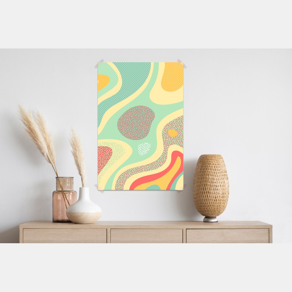 Plakat pastelowy organiczny wzór abstrakcyjny – Wallissimo® Plakat pastelowy organiczny wzór abstrakcyjny – Wallissimo®