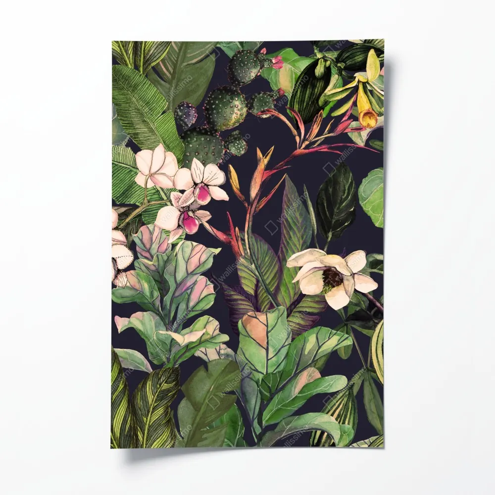Plakat tropikalny akwarelowy wzór botaniczny – Wallissimo® Plakat tropikalny akwarelowy wzór botaniczny – Wallissimo®
