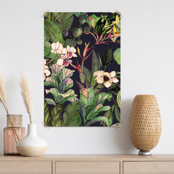 Plakat tropikalny akwarelowy wzór botaniczny – Wallissimo® Plakat tropikalny akwarelowy wzór botaniczny – Wallissimo®