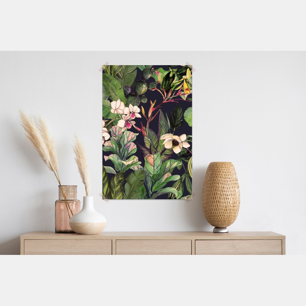 Plakat tropikalny akwarelowy wzór botaniczny – Wallissimo® Plakat tropikalny akwarelowy wzór botaniczny – Wallissimo®