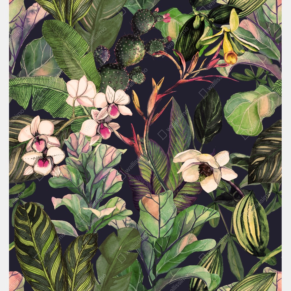 Plakat tropikalny akwarelowy wzór botaniczny – Wallissimo® Plakat tropikalny akwarelowy wzór botaniczny – Wallissimo®