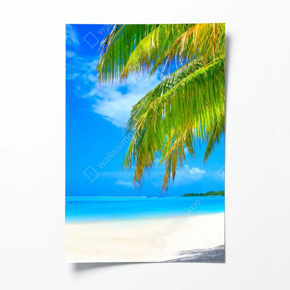 Plakat tropikalna turkusowa plaża – Wallissimo® Plakat tropikalna turkusowa plaża – Wallissimo®