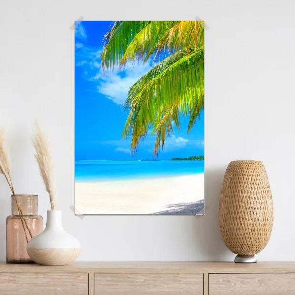 Plakat tropikalna turkusowa plaża – Wallissimo® Plakat tropikalna turkusowa plaża – Wallissimo®