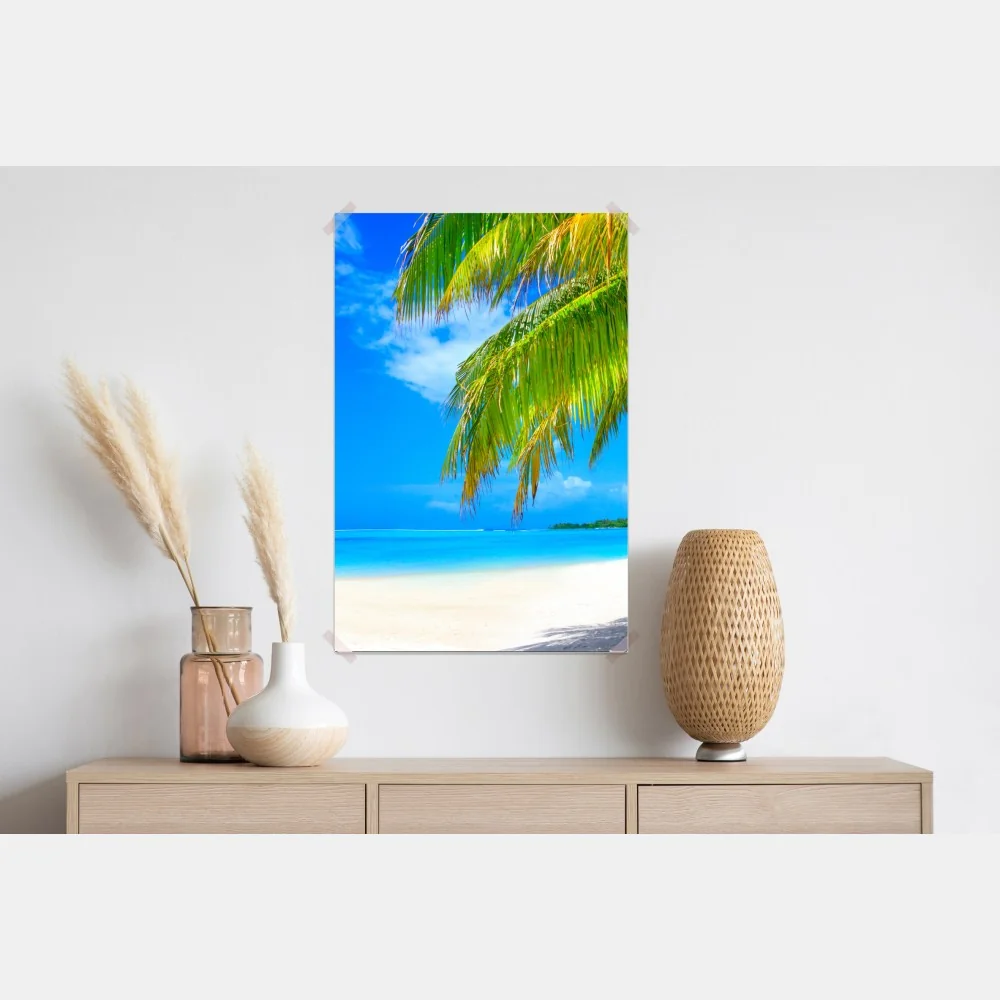 Plakat tropikalna turkusowa plaża – Wallissimo® Plakat tropikalna turkusowa plaża – Wallissimo®