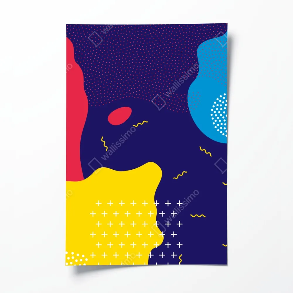 Plakat żywy abstrakcyjny wzór kształtów – Wallissimo® Plakat żywy abstrakcyjny wzór kształtów – Wallissimo®