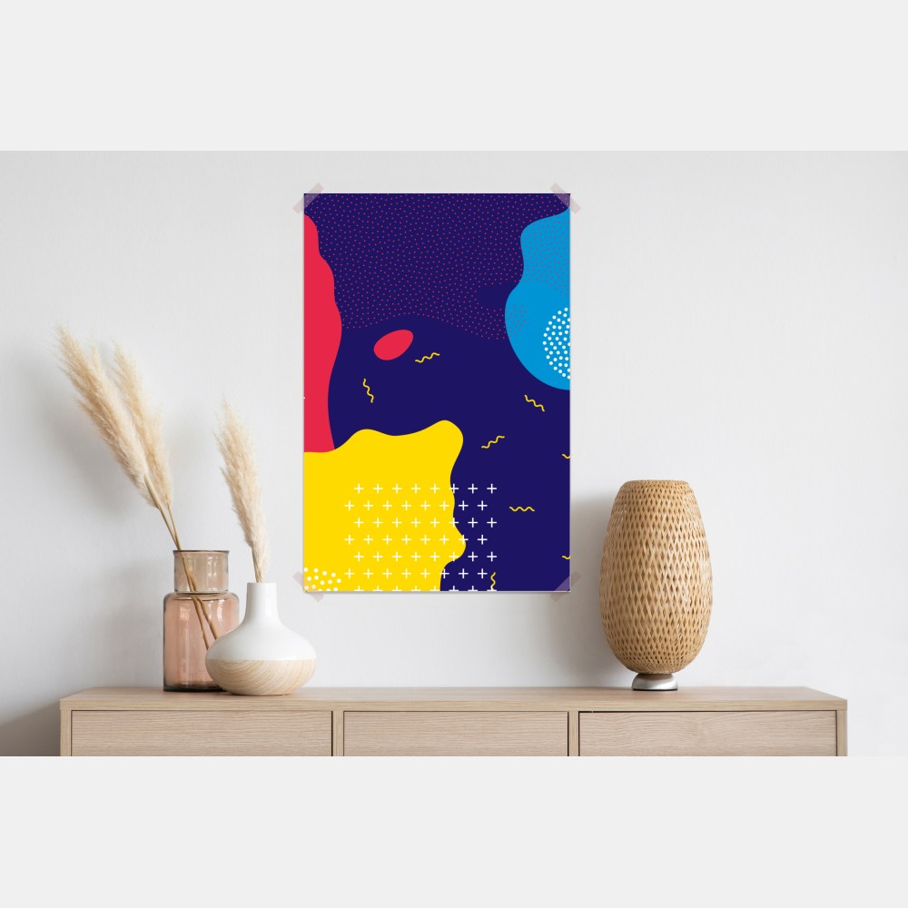 Plakat żywy abstrakcyjny wzór kształtów – Wallissimo® Plakat żywy abstrakcyjny wzór kształtów – Wallissimo®