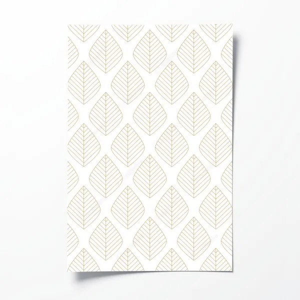 Plakat elegancki złoty geometryczny wzór liści