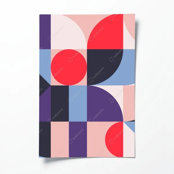 Plakat geometryczna pastelowa kompozycja