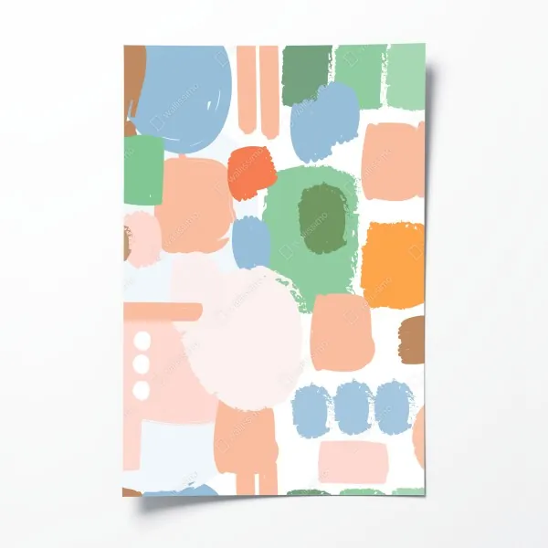 Plakat pastelowy wzór pociągnięć pędzla