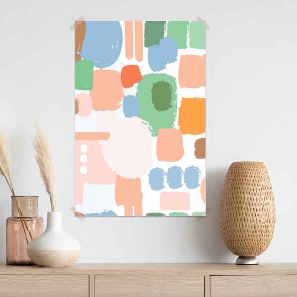 Plakat pastelowy wzór pociągnięć pędzla – Wallissimo® Plakat pastelowy wzór pociągnięć pędzla – Wallissimo®