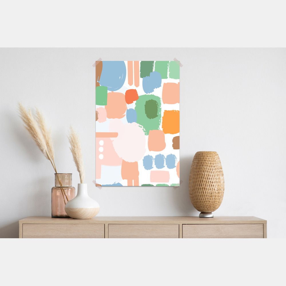 Plakat pastelowy wzór pociągnięć pędzla – Wallissimo® Plakat pastelowy wzór pociągnięć pędzla – Wallissimo®