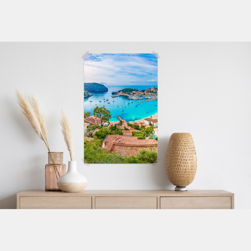 Plakat słoneczna panorama Port de Soller – Wallissimo® Plakat słoneczna panorama Port de Soller – Wallissimo®