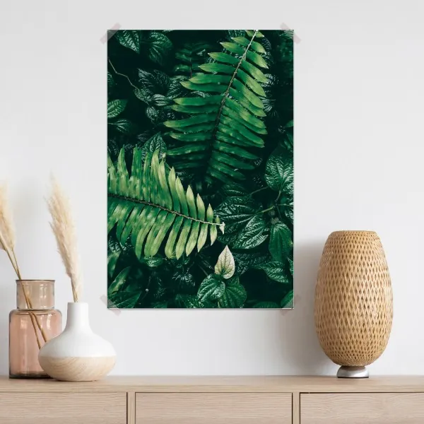 Plakat bujne tropikalne liście