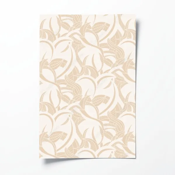 Plakat beżowy liściasty wzór botaniczny