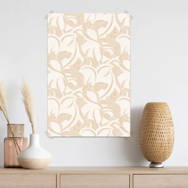Plakat beżowy liściasty wzór botaniczny – Wallissimo® Plakat beżowy liściasty wzór botaniczny – Wallissimo®