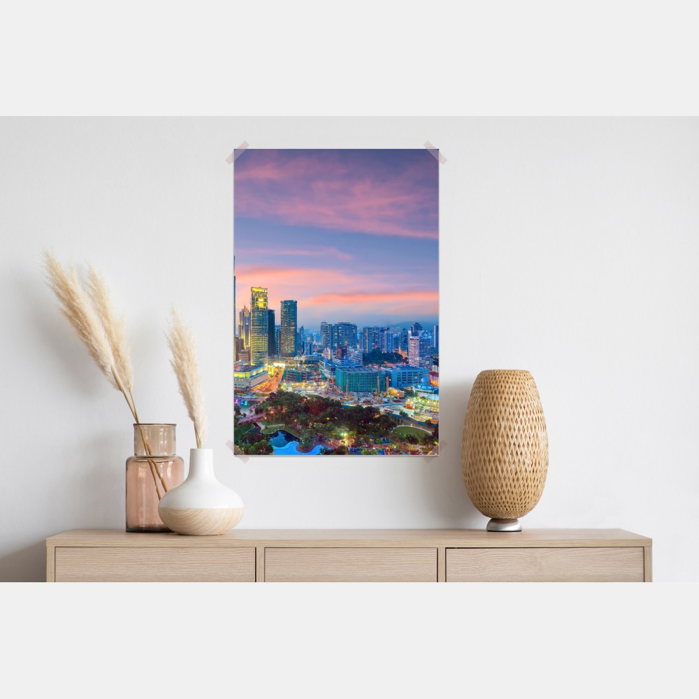 Plakat Kuala Lumpur panorama miasta o zmierzchu – Wallissimo® Plakat Kuala Lumpur panorama miasta o zmierzchu – Wallissimo®