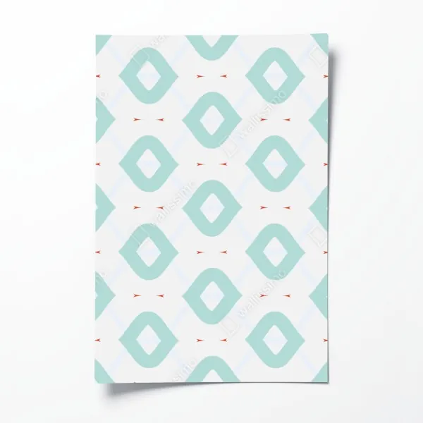 Plakat turkusowy geometryczny wzór rombów