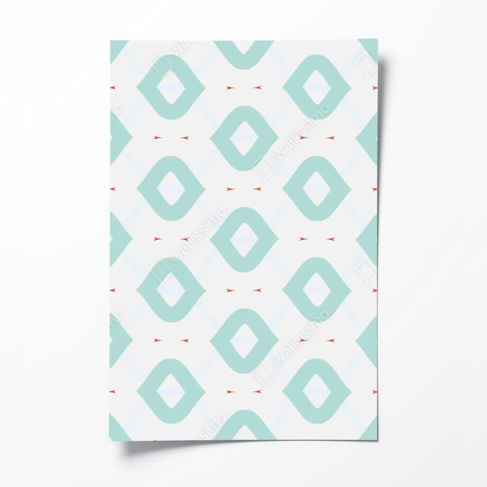 Plakat turkusowy geometryczny wzór rombów – Wallissimo® Plakat turkusowy geometryczny wzór rombów – Wallissimo®