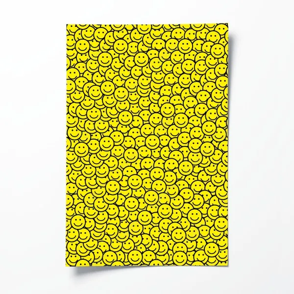 Plakat wzór z uśmiechniętymi buźkami