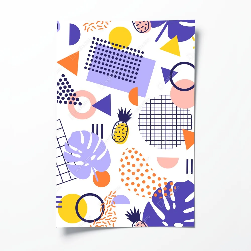 Plakat zabawny tropikalny wzór geometryczny – Wallissimo® Plakat zabawny tropikalny wzór geometryczny – Wallissimo®