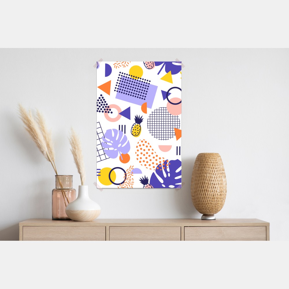 Plakat zabawny tropikalny wzór geometryczny – Wallissimo® Plakat zabawny tropikalny wzór geometryczny – Wallissimo®